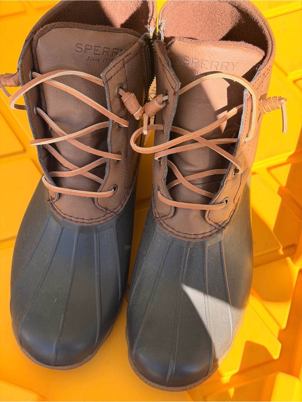 Sperry Kids Brown and Dark Gray Duck Boots
